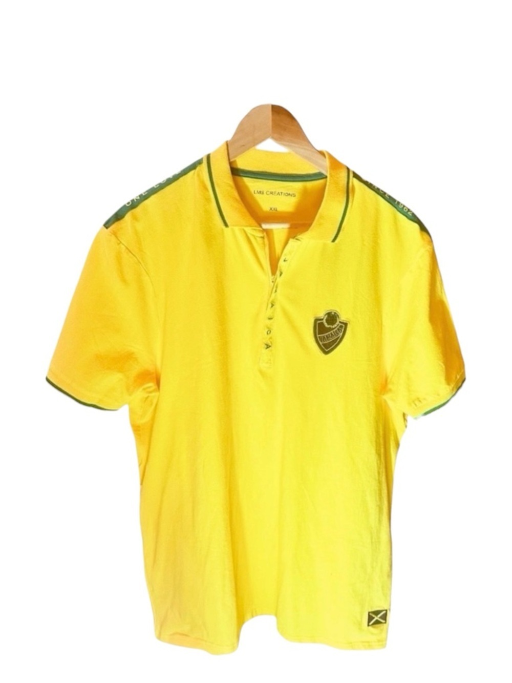 Jamaica National Team Polo - Yellow and Green - Size: 2xLarge